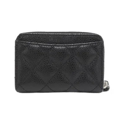 Pre-owned Chanel Black Grained Calfskin Coin Purse/coin Case ()