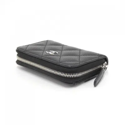 Pre-owned Chanel Black Grained Calfskin Coin Purse/coin Case ()