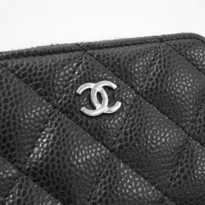 Pre-owned Chanel Black Grained Calfskin Coin Purse/coin Case ()