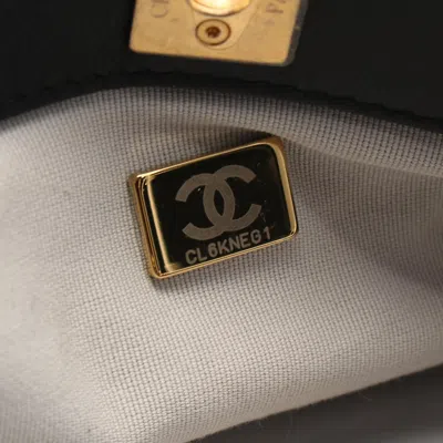 Pre-owned Chanel Black Gray Multi-color Fabric Leather Tote Bag ()