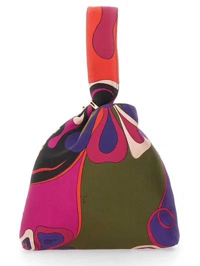 Pucci 'emilio' Silk Clutch Bag With Orchid Print