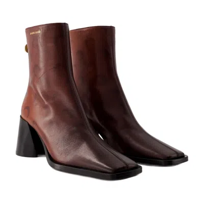 Marine Serre Airbrushed Crafted Ankle Boots In Brown