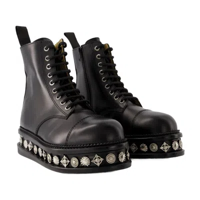 Toga Pulla Studded Leather Boots In Black