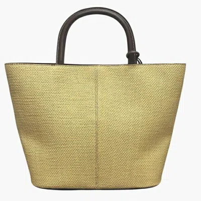 Pre-owned Chanel Brown Straw Leather Tote Bag ()