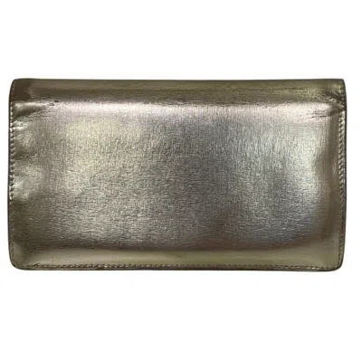 Pre-owned Chanel Gold Leather Long Wallet (bi-fold) ()