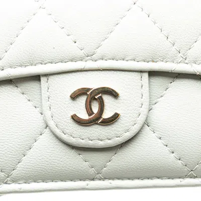 Pre-owned Chanel Gray Leather Wallet (tri-fold) ()