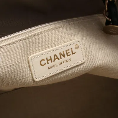 Pre-owned Chanel Navy Canvas Leather Shoulder Bag ()