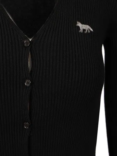 Maison Kitsuné Maison Kitsune 'baby Fox' Cardigan In Black
