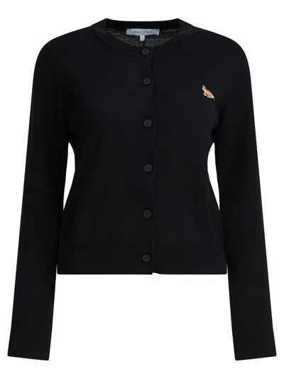 Maison Kitsuné Baby Fox Knitwear Black In Black