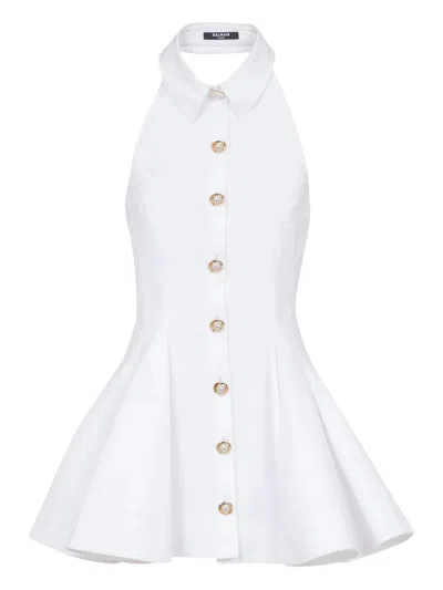 Balmain Backless Dress In White