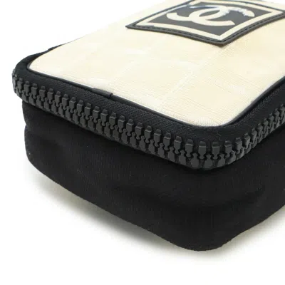 Pre-owned Chanel Sport Black White Yellow Nylon Pochette Pouch Shoulder Bag ()
