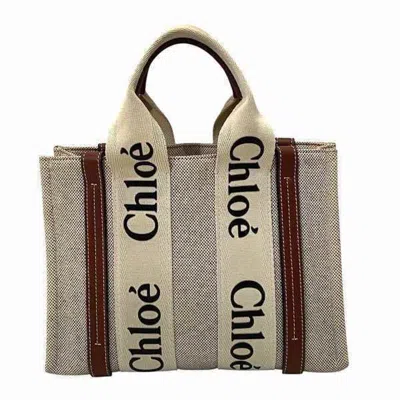 Pre-owned Chloé Beige Brown Canvas Leather Tote Bag ()