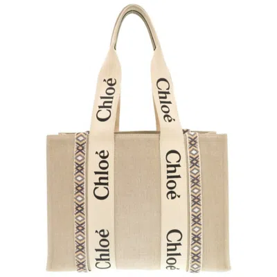 Pre-owned Chloé Beige Leather Canvas Shoulder Bag Tote Bag ()