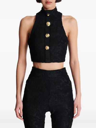Balmain Baroque-pattern Buttoned Top