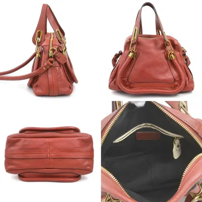 Pre-owned Chloé Red Color Leather Handbag Shoulder Bag ()