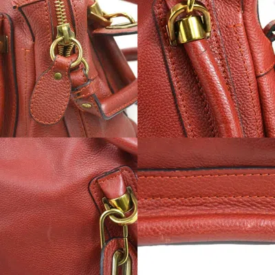 Pre-owned Chloé Red Color Leather Handbag Shoulder Bag ()