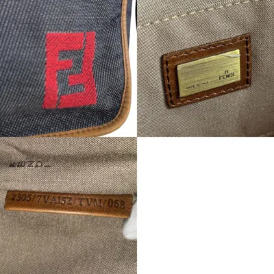 Pre-owned Dior Christian  Brown Navy Denim Leather Shoulder Bag ()