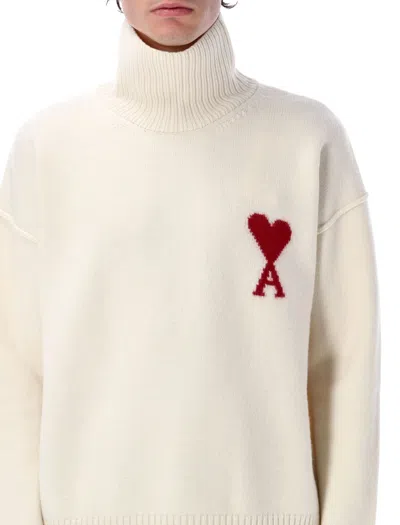Ami Alexandre Mattiussi Ami De Coeur Logo Sweater In White