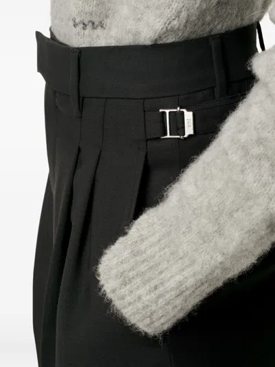 Ami Alexandre Mattiussi High-waist Tailored Suit Pants With Wide-leg Silhouette In Black