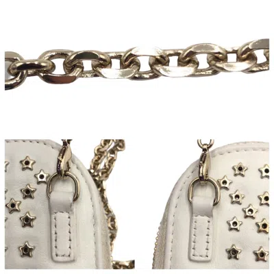 Pre-owned Dior Christian  White Leather Pouch Shoulder Bag ()