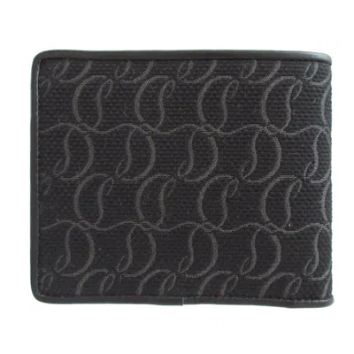 Pre-owned Christian Louboutin Black Red Color Canvas Wallet (bi-fold) () In Multi