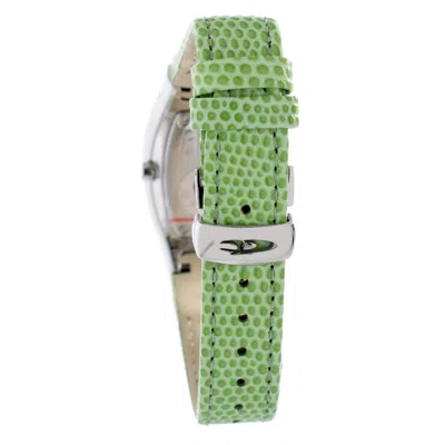 Chronotech Green Leather Watch In Green