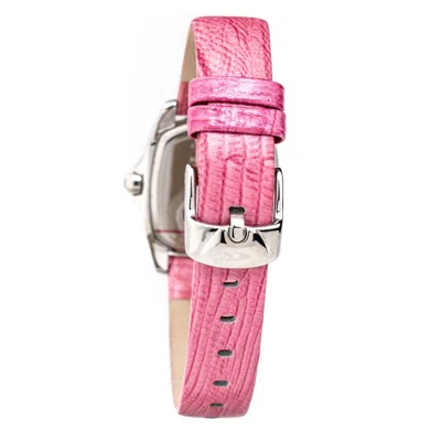 Chronotech Multicolor Leather Women's Watch In Pink