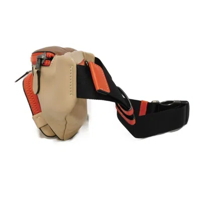 Pre-owned Coach Beige Red Orange Leather Fanny Pack Sling Bag ()
