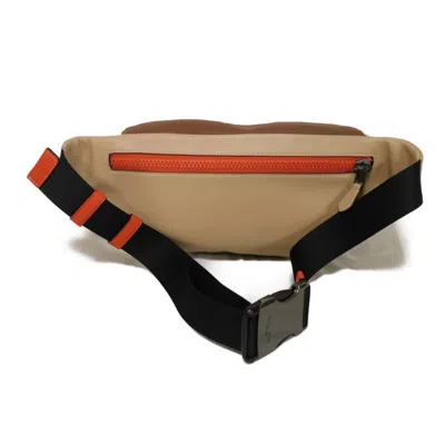 Pre-owned Coach Beige Red Orange Leather Fanny Pack Sling Bag ()