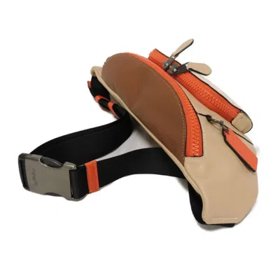 Pre-owned Coach Beige Red Orange Leather Fanny Pack Sling Bag ()
