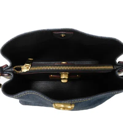 Pre-owned Coach Blue Denim Canvas Leather Shoulder Bag ()