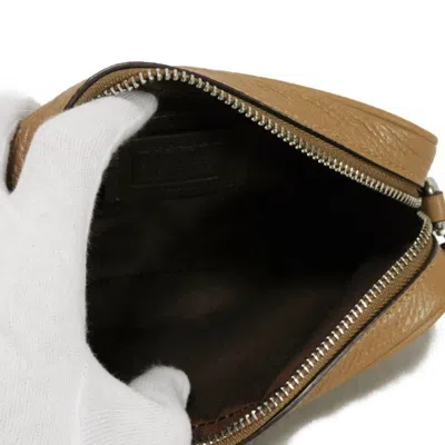 Pre-owned Coach Brown Leather Pochette Shoulder Bag ()