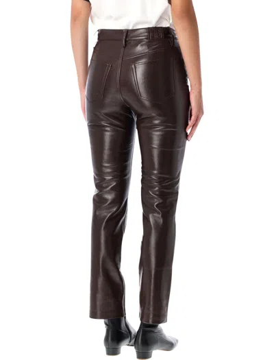 Anine Bing Bruno Recycled Leather Pants In Brown In Brown