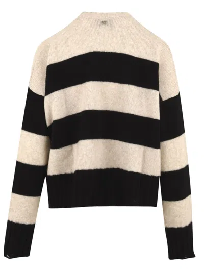 Aniye By Striped Distressed Sweater In Neutral
