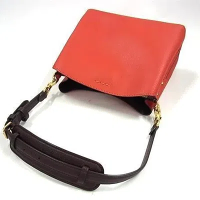 Pre-owned Coach Red Color Leather Handbag Shoulder Bag ()