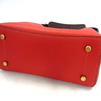 Pre-owned Coach Red Color Leather Handbag Shoulder Bag ()