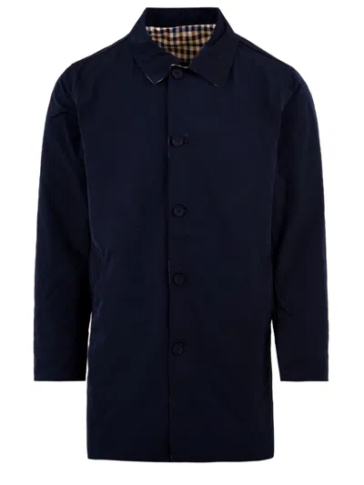 Aquascutum Coats Blue In Black