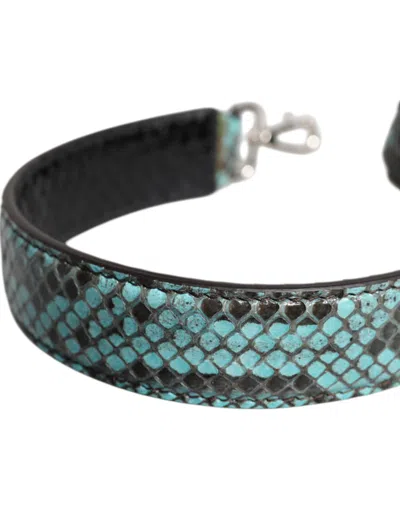Dolce & Gabbana Black Blue Exotic Leather Bag Shoulder Women's Strap In Multi