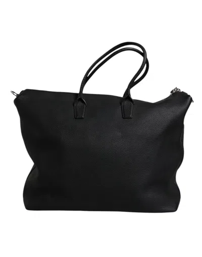 Dolce & Gabbana Black Calfskin Leather Hand Shoulder Duffle Men's Bag