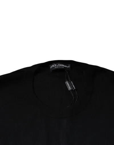 Pre-owned Dolce & Gabbana Black Cashmere Crew Neck Pullover Men's Sweater ()