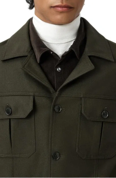 John Varvatos Dey Wool Blend Twill Jacket In Green