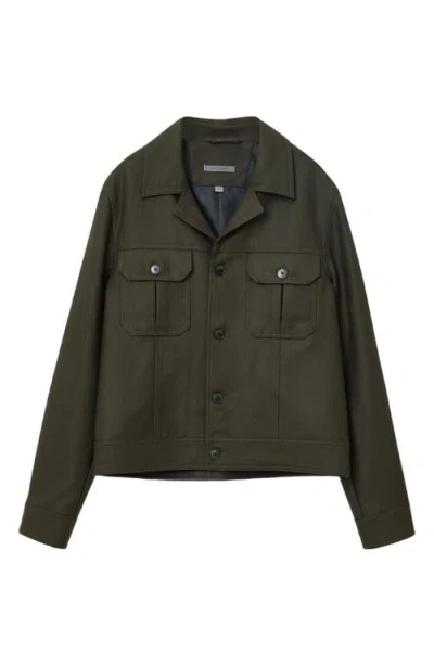 John Varvatos Dey Wool Blend Twill Jacket In Green