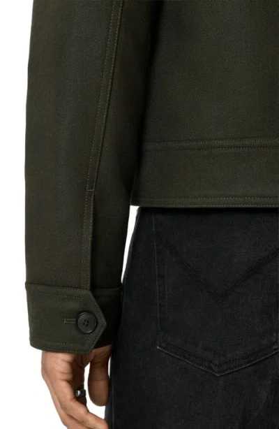 John Varvatos Dey Wool Blend Twill Jacket In Green