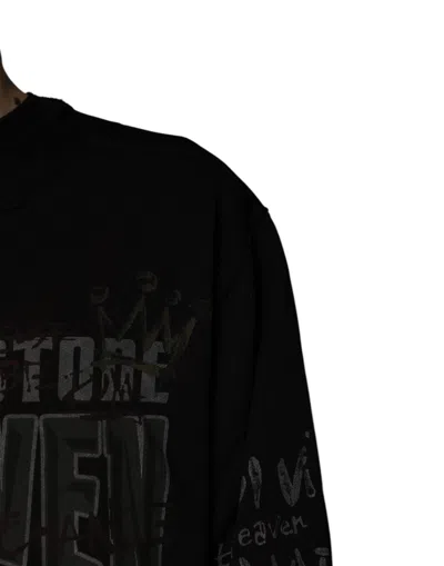 Dolce & Gabbana Black Dg Heaven Crew Neck Pullover Sweater In Black