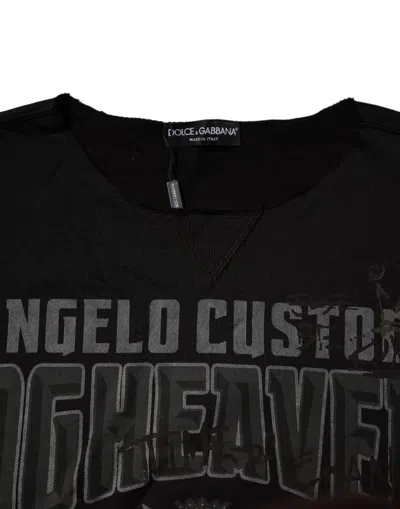 Dolce & Gabbana Black Dg Heaven Crew Neck Pullover Sweater In Black