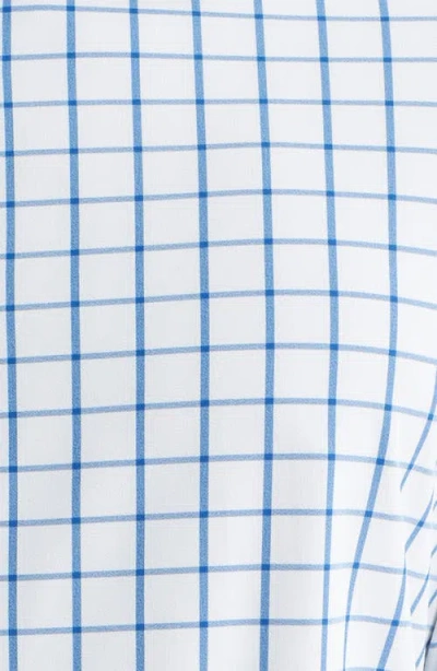 Mizzen + Main Mizzen+main Leeward Trim Fit Windowpane Performance Button-up Shirt In Blue