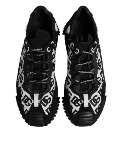 Pre-owned Dolce & Gabbana Black Logo Lace Up Low Top Ns1 Sneakers Men's Shoes () In Multi
