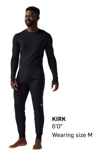 Backcountry Cedars Rws Merino Lt-wt Baselayer Crew Top In Black