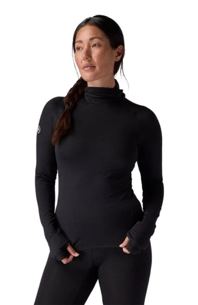 Backcountry Pines Microgrid Ultra-lt Baselayer Balaclava Top In Black