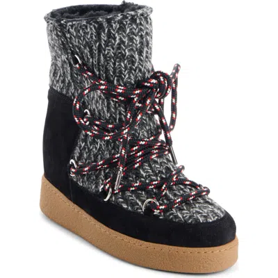 Isabel Marant Nowla Mixed Media Snow Boot In Black